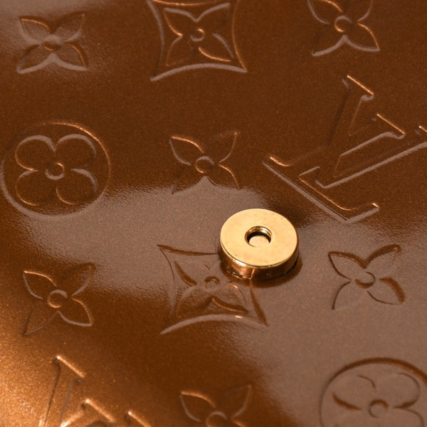 LOUIS VUITTON ルイヴィトン モノグラムヴェルニ トンプソンストリート ショルダーバッグ M91124 ブロンズ ブラウン エナメル GA0040 ゴールド金具 良品 中古 4a003474