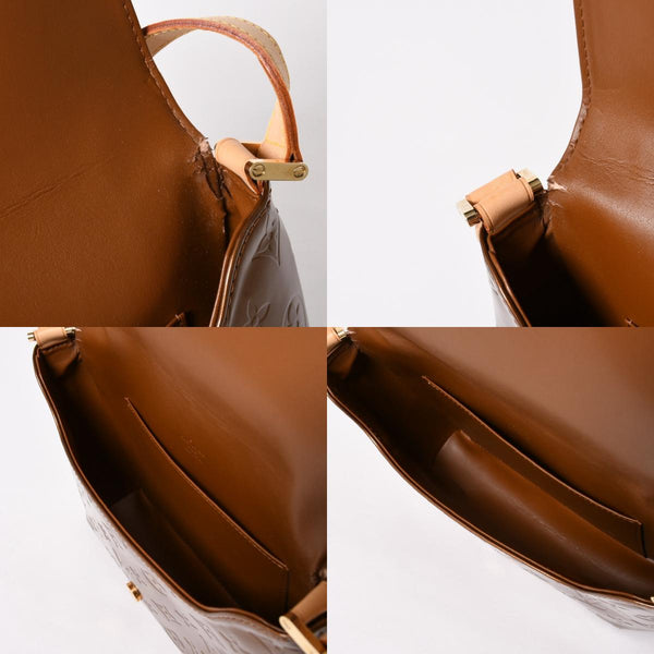 LOUIS VUITTON ルイヴィトン モノグラムヴェルニ トンプソンストリート ショルダーバッグ M91124 ブロンズ ブラウン エナメル GA0040 ゴールド金具 良品 中古 4a003474