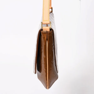 LOUIS VUITTON ルイヴィトン モノグラムヴェルニ トンプソンストリート ショルダーバッグ M91124 ブロンズ ブラウン エナメル GA0040 ゴールド金具 良品 中古 4a003474