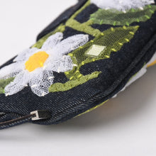 画像をギャラリービューアに読み込む, 極美品 FENDI フェンディ マンマバケット フラワー デニム Shoulder Bag ショルダーバッグ ネイビー 中古 4a003652