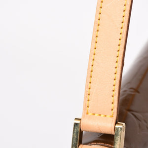 LOUIS VUITTON ルイヴィトン モノグラムヴェルニ トンプソンストリート ショルダーバッグ M91124 ブロンズ ブラウン エナメル GA0040 ゴールド金具 良品 中古 4a003474