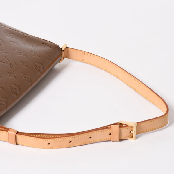 LOUIS VUITTON ルイヴィトン モノグラムヴェルニ トンプソンストリート ショルダーバッグ M91124 ブロンズ ブラウン エナメル GA0040 ゴールド金具 良品 中古 4a003474