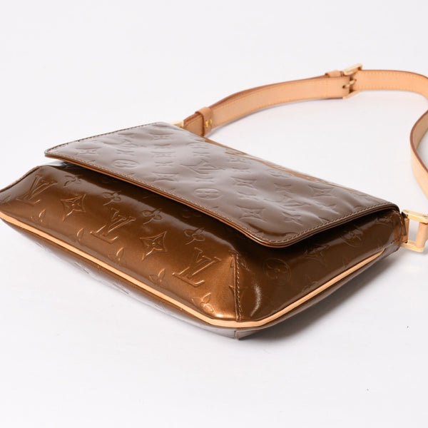 LOUIS VUITTON ルイヴィトン モノグラムヴェルニ トンプソンストリート ショルダーバッグ M91124 ブロンズ ブラウン エナメル GA0040 ゴールド金具 良品 中古 4a003474
