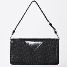 Load image into Gallery viewer, 極美品 Christian Dior クリスチャンディオール ジャガード トロッター柄ワンショルダーバッグ 02-MA-0024 コットンキャンバス レザー 中古 4a003557