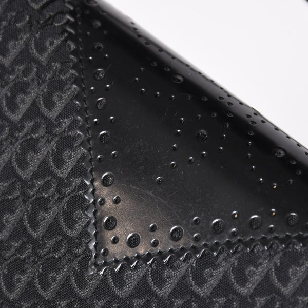 極美品 Christian Dior クリスチャンディオール ジャガード トロッター柄ワンショルダーバッグ 02-MA-0024 コットンキャンバス レザー 中古 4a003557