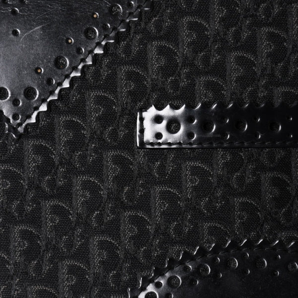 極美品 Christian Dior クリスチャンディオール ジャガード トロッター柄ワンショルダーバッグ 02-MA-0024 コットンキャンバス レザー 中古 4a003557