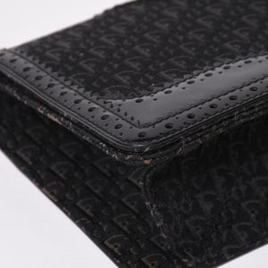 極美品 Christian Dior クリスチャンディオール ジャガード トロッター柄ワンショルダーバッグ 02-MA-0024 コットンキャンバス レザー 中古 4a003557