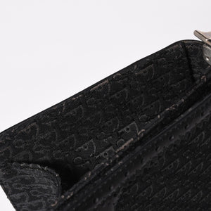 極美品 Christian Dior クリスチャンディオール ジャガード トロッター柄ワンショルダーバッグ 02-MA-0024 コットンキャンバス レザー 中古 4a003557