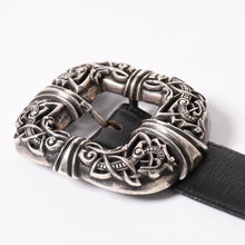 Load image into Gallery viewer, CHROME HEARTS クロムハーツ ケルティック センターバーベルト シルバー925 レザー サイズ32 美品 中古 4a003578