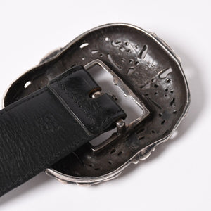 CHROME HEARTS Celtic Center Bar Belt Silver 925 Leather Size 32 Good Condition Used 4a003578