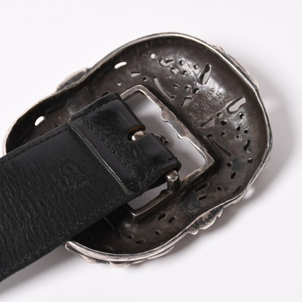 CHROME HEARTS Celtic Center Bar Belt Silver 925 Leather Size 32 Good Condition Used 4a003578