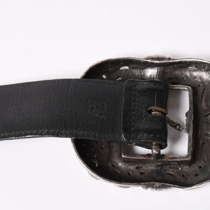 CHROME HEARTS Celtic Center Bar Belt Silver 925 Leather Size 32 Good Condition Used 4a003578
