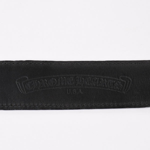 CHROME HEARTS Celtic Center Bar Belt Silver 925 Leather Size 32 Good Condition Used 4a003578