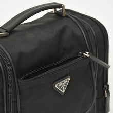 画像をギャラリービューアに読み込む, PRADA プラダ Re-Nylon トラベルバッグ キャリーオンバッグ WS28536 ポーチ ナイロン サフィアーノレザー トライアングルロゴ ブラック 2way 美品 中古 4a003486