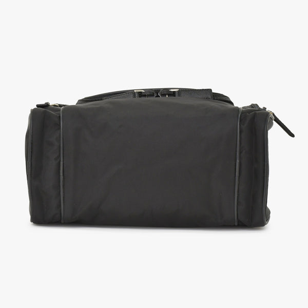 PRADA プラダ Re-Nylon トラベルバッグ キャリーオンバッグ WS28536 ポーチ ナイロン サフィアーノレザー トライアングルロゴ ブラック 2way 美品 中古 4a003486