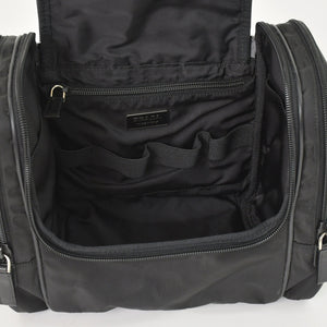 PRADA プラダ Re-Nylon トラベルバッグ キャリーオンバッグ WS28536 ポーチ ナイロン サフィアーノレザー トライアングルロゴ ブラック 2way 美品 中古 4a003486