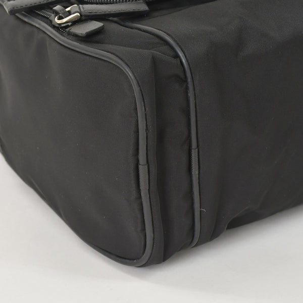 PRADA プラダ Re-Nylon トラベルバッグ キャリーオンバッグ WS28536 ポーチ ナイロン サフィアーノレザー トライアングルロゴ ブラック 2way 美品 中古 4a003486