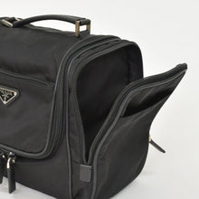 画像をギャラリービューアに読み込む, PRADA プラダ Re-Nylon トラベルバッグ キャリーオンバッグ WS28536 ポーチ ナイロン サフィアーノレザー トライアングルロゴ ブラック 2way 美品 中古 4a003486