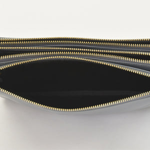 CELINE セリーヌ トリオ Shoulder Bag ショルダーバッグ ライトグレー ゴールド金具 S-AT-1118 美品 中古 4a003245