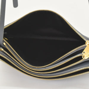 CELINE セリーヌ トリオ Shoulder Bag ショルダーバッグ ライトグレー ゴールド金具 S-AT-1118 美品 中古 4a003245