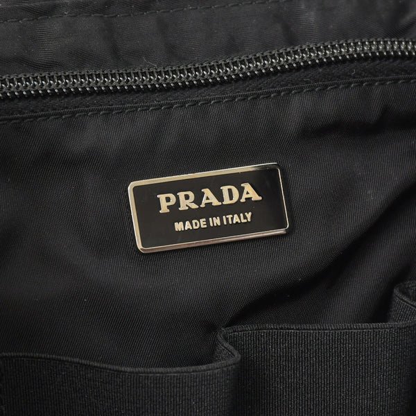 PRADA プラダ Re-Nylon トラベルバッグ キャリーオンバッグ WS28536 ポーチ ナイロン サフィアーノレザー トライアングルロゴ ブラック 2way 美品 中古 4a003486