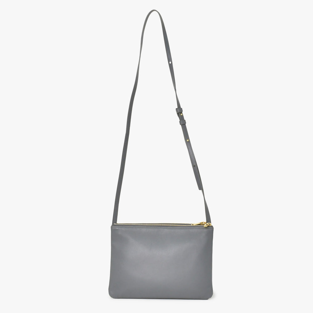 CELINE Trio Shoulder Bag Light Gray Gold Hardware S-AT-1118 Good Condition Used 4a003245