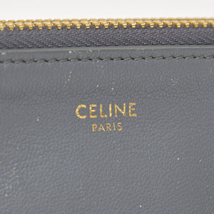 CELINE セリーヌ トリオ Shoulder Bag ショルダーバッグ ライトグレー ゴールド金具 S-AT-1118 美品 中古 4a003245
