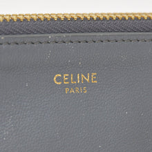 画像をギャラリービューアに読み込む, CELINE セリーヌ トリオ Shoulder Bag ショルダーバッグ ライトグレー ゴールド金具 S-AT-1118 美品 中古 4a003245