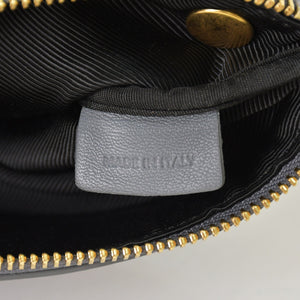 CELINE セリーヌ トリオ Shoulder Bag ショルダーバッグ ライトグレー ゴールド金具 S-AT-1118 美品 中古 4a003245