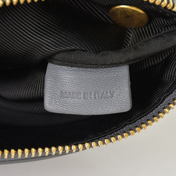 CELINE セリーヌ トリオ Shoulder Bag ショルダーバッグ ライトグレー ゴールド金具 S-AT-1118 美品 中古 4a003245