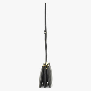 CELINE セリーヌ トリオショルダーバッグ Shoulder Bag W CU 3109 ブラック Black レザー Leather 美品 中古 4a002910