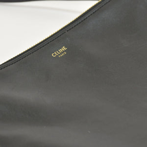 CELINE セリーヌ トリオショルダーバッグ Shoulder Bag W CU 3109 ブラック Black レザー Leather 美品 中古 4a002910