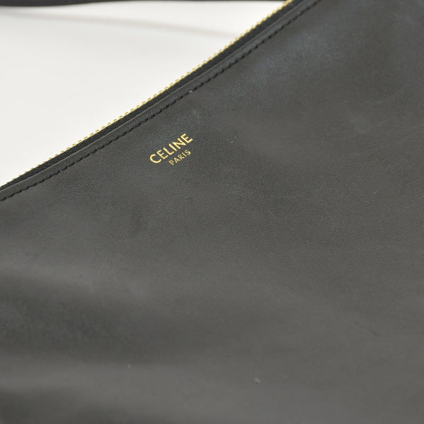 CELINE セリーヌ トリオショルダーバッグ Shoulder Bag W CU 3109 ブラック Black レザー Leather 美品 中古 4a002910