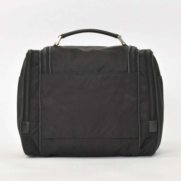 PRADA プラダ Re-Nylon トラベルバッグ キャリーオンバッグ WS28536 ポーチ ナイロン サフィアーノレザー トライアングルロゴ ブラック 2way 美品 中古 4a003486