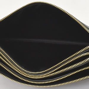 CELINE セリーヌ トリオショルダーバッグ Shoulder Bag W CU 3109 ブラック Black レザー Leather 美品 中古 4a002910