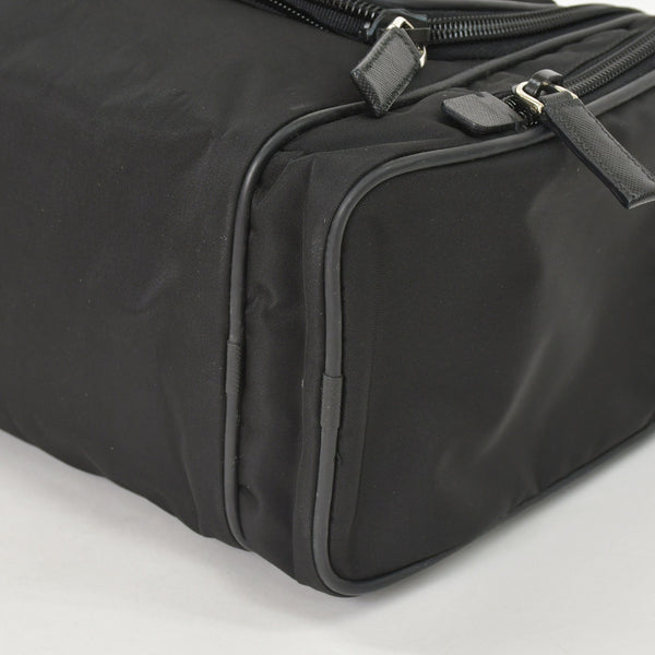 PRADA プラダ Re-Nylon トラベルバッグ キャリーオンバッグ WS28536 ポーチ ナイロン サフィアーノレザー トライアングルロゴ ブラック 2way 美品 中古 4a003486