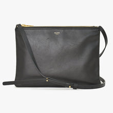 画像をギャラリービューアに読み込む, CELINE セリーヌ トリオショルダーバッグ Shoulder Bag W CU 3109 ブラック Black レザー Leather 美品 中古 4a002910