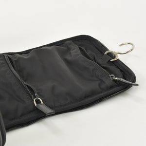 PRADA プラダ Re-Nylon トラベルバッグ キャリーオンバッグ WS28536 ポーチ ナイロン サフィアーノレザー トライアングルロゴ ブラック 2way 美品 中古 4a003486