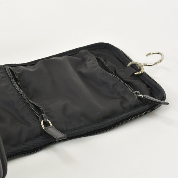 PRADA プラダ Re-Nylon トラベルバッグ キャリーオンバッグ WS28536 ポーチ ナイロン サフィアーノレザー トライアングルロゴ ブラック 2way 美品 中古 4a003486