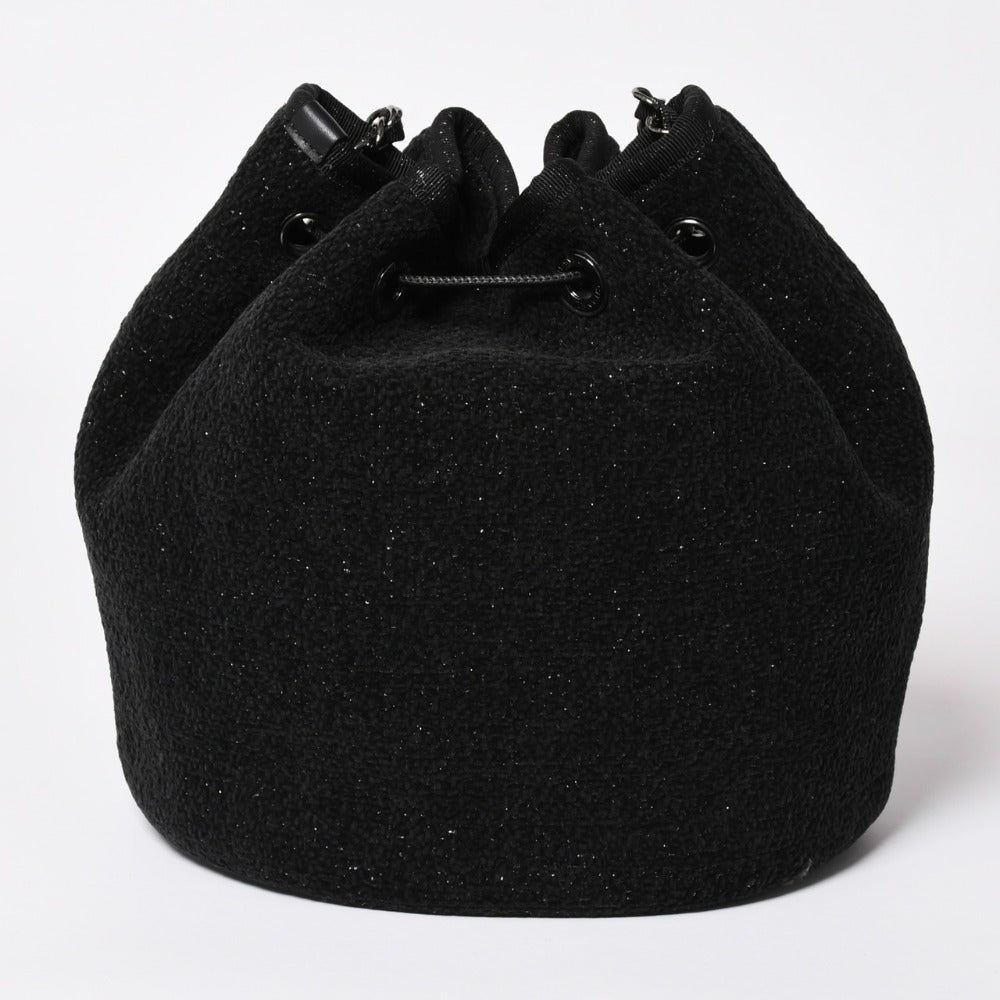 極美品 CHANEL シャネル Deauville ドーヴィル チェーンワンショルダーバッグ A57536 28番台 ココマーク ツイード 巾着型 中古 4a003491