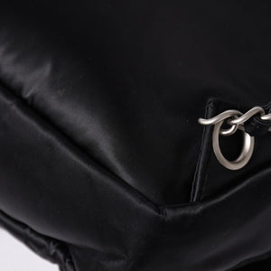 極美品 CHANEL シャネル スポーツライン ココマーク リュック バックパック チェーン 10番台 A29851 ナイロン ブラック シルバー金具 中古 4a003530