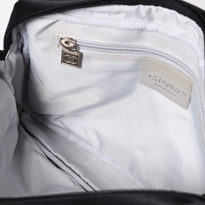 極美品 CHANEL シャネル スポーツライン ココマーク リュック バックパック チェーン 10番台 A29851 ナイロン ブラック シルバー金具 中古 4a003530