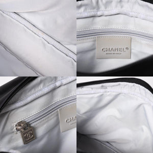 極美品 CHANEL シャネル スポーツライン ココマーク リュック バックパック チェーン 10番台 A29851 ナイロン ブラック シルバー金具 中古 4a003530