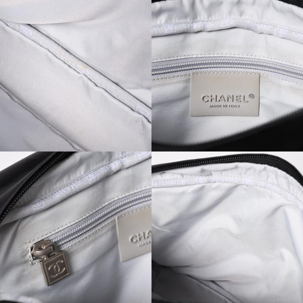 極美品 CHANEL シャネル スポーツライン ココマーク リュック バックパック チェーン 10番台 A29851 ナイロン ブラック シルバー金具 中古 4a003530