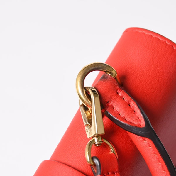 極美品 LOUIS VUITTON ルイヴィトン ロッキーBB ショルダーバッグ ハンドバッグ M44322 モノグラムキャンバス LVパドロック ブラウン レッド ゴールド金具 中古 4a003552