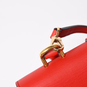 極美品 LOUIS VUITTON ルイヴィトン ロッキーBB ショルダーバッグ ハンドバッグ M44322 モノグラムキャンバス LVパドロック ブラウン レッド ゴールド金具 中古 4a003552