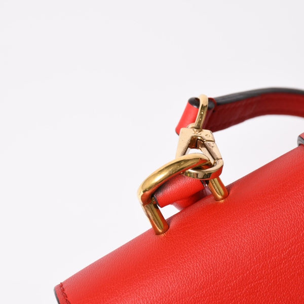 極美品 LOUIS VUITTON ルイヴィトン ロッキーBB ショルダーバッグ ハンドバッグ M44322 モノグラムキャンバス LVパドロック ブラウン レッド ゴールド金具 中古 4a003552