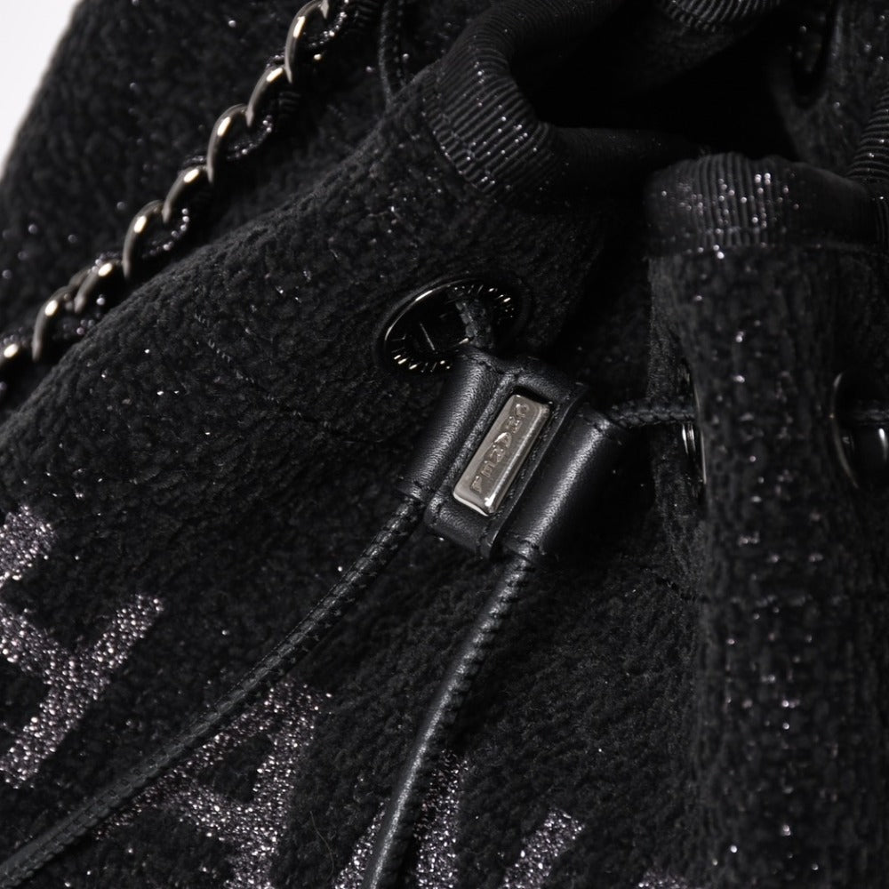 Very Good Condition CHANEL Deauville Chain One Shoulder Bag A57536 28th Series Coco Mark Tweed Drawstring Type Used 4a003491