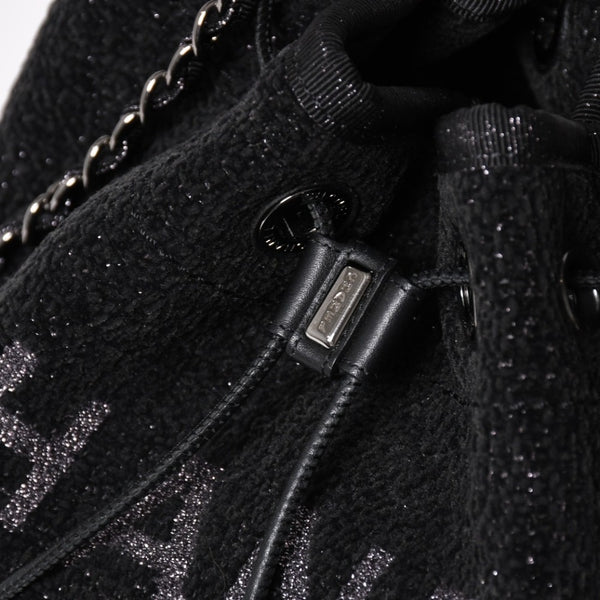 極美品 CHANEL シャネル Deauville ドーヴィル チェーンワンショルダーバッグ A57536 28番台 ココマーク ツイード 巾着型 中古 4a003491