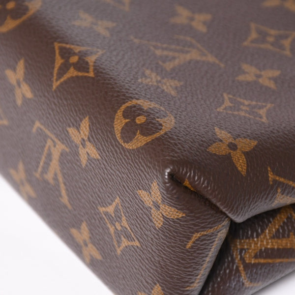 極美品 LOUIS VUITTON ルイヴィトン ロッキーBB ショルダーバッグ ハンドバッグ M44322 モノグラムキャンバス LVパドロック ブラウン レッド ゴールド金具 中古 4a003552